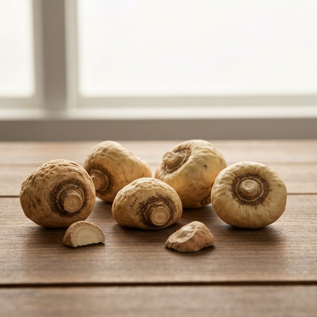 Dried maca root pieces